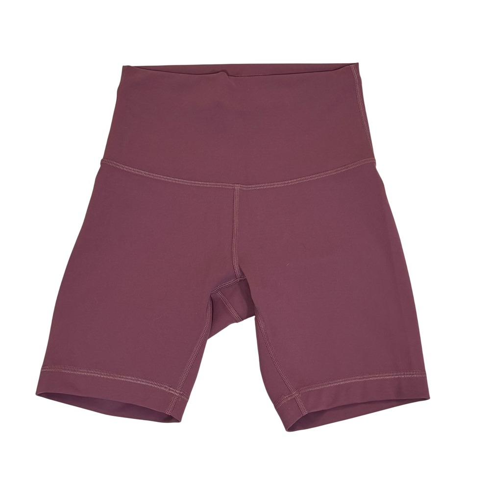 Lululemon Wunder Train High-Rise Shorts 6 Womens 2 Pink Red Nulu Yoga Biker EUC